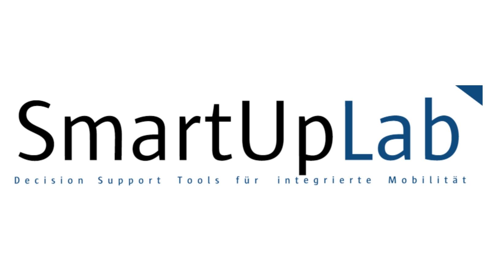 Logo des Projekts SmartUpLab – im Untertitel steht Decision, Support, Tools für intergrierte Mobilität