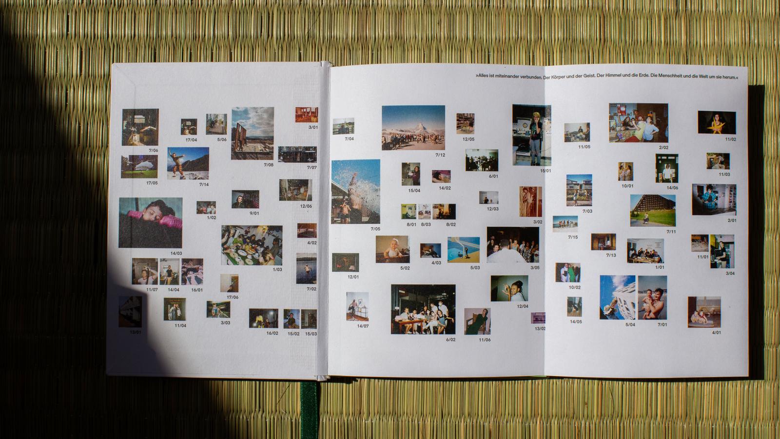Das Bild zeigt die Umschlagseite vorn mit vielen kleinen Bildern der Publikation CHARLOTTE FOREVER - Durch die Spuren von Charlotte Perriand