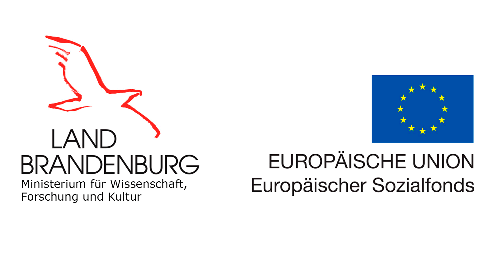 Logo Land Brandenburg MWFK und Europäischer Sozialfond