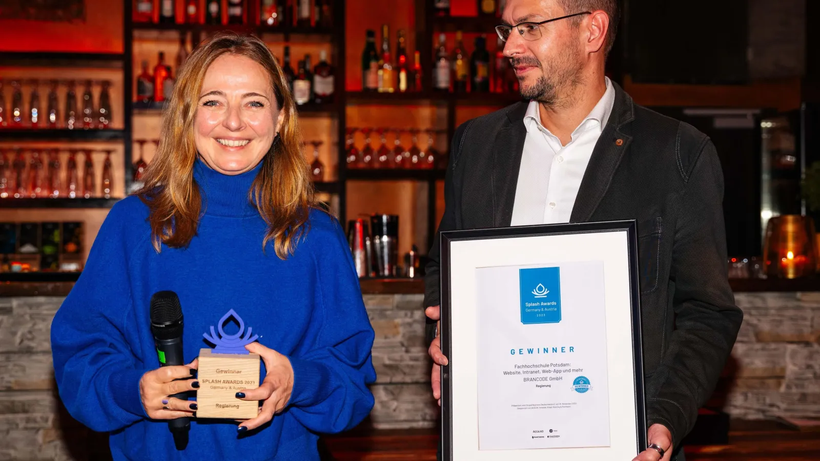 Martina & Christopher Lewis von BRANDCODE bei der Preisverleihung des Splash Award