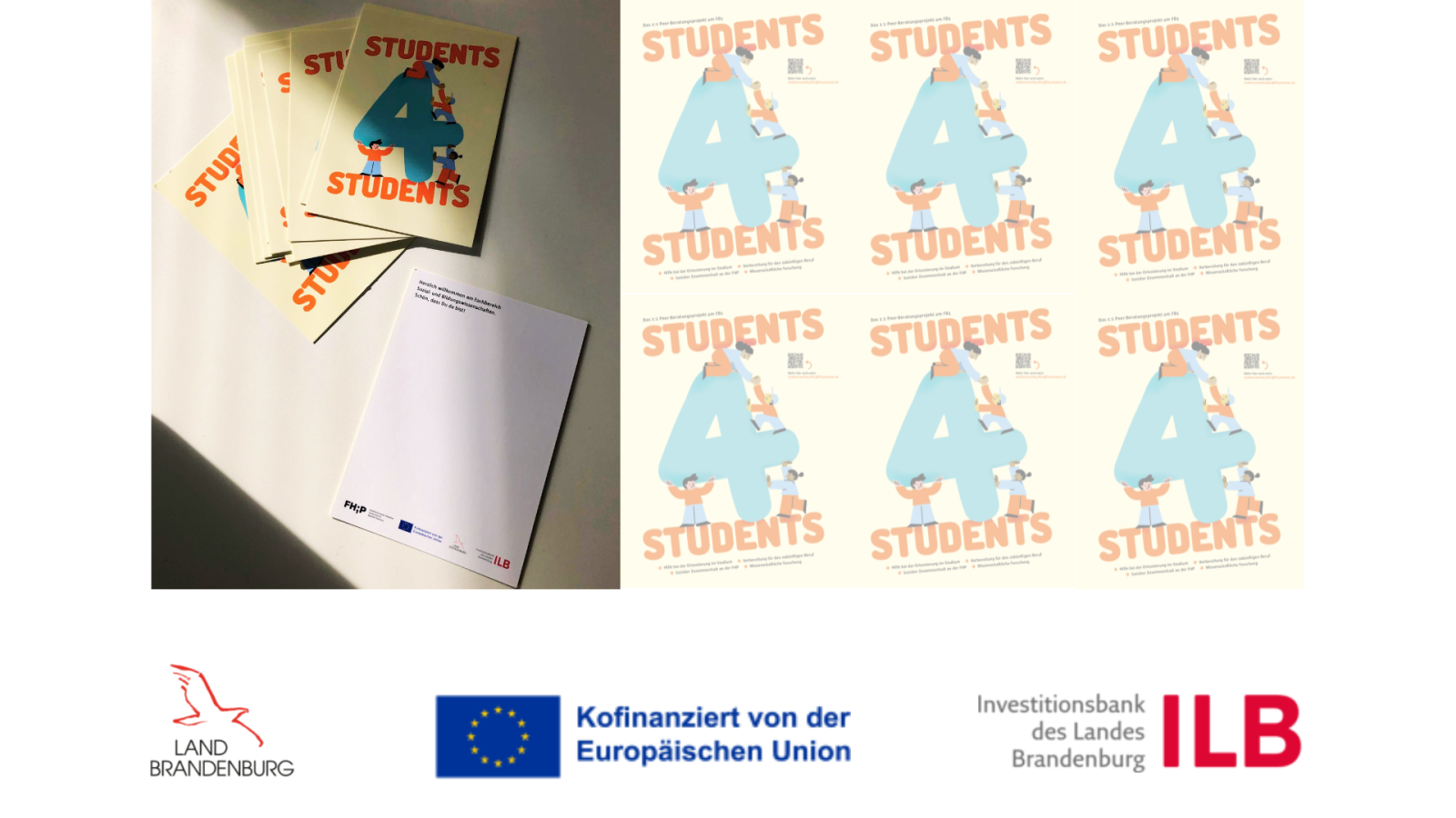 Postkarten-Bild mit students4students-Logo und Logos der Förderer
