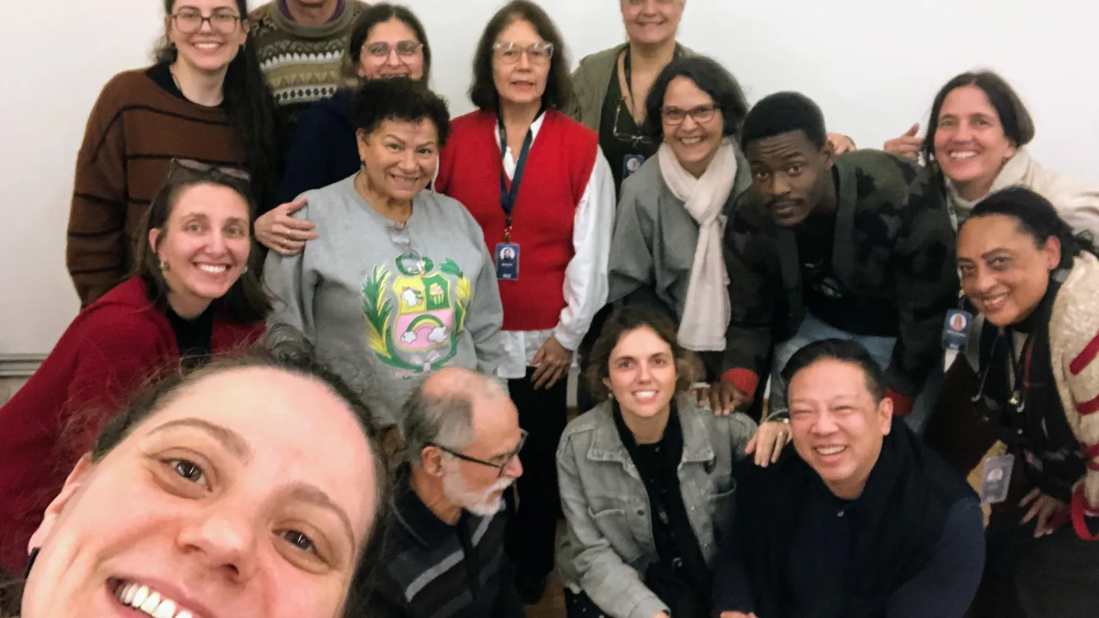 Marina Volpatto mit dem Team der Missão Paz, Gruppe von Fachkräften für soziale Arbeit mit Migrant*innen in São Paulo, Brasilien