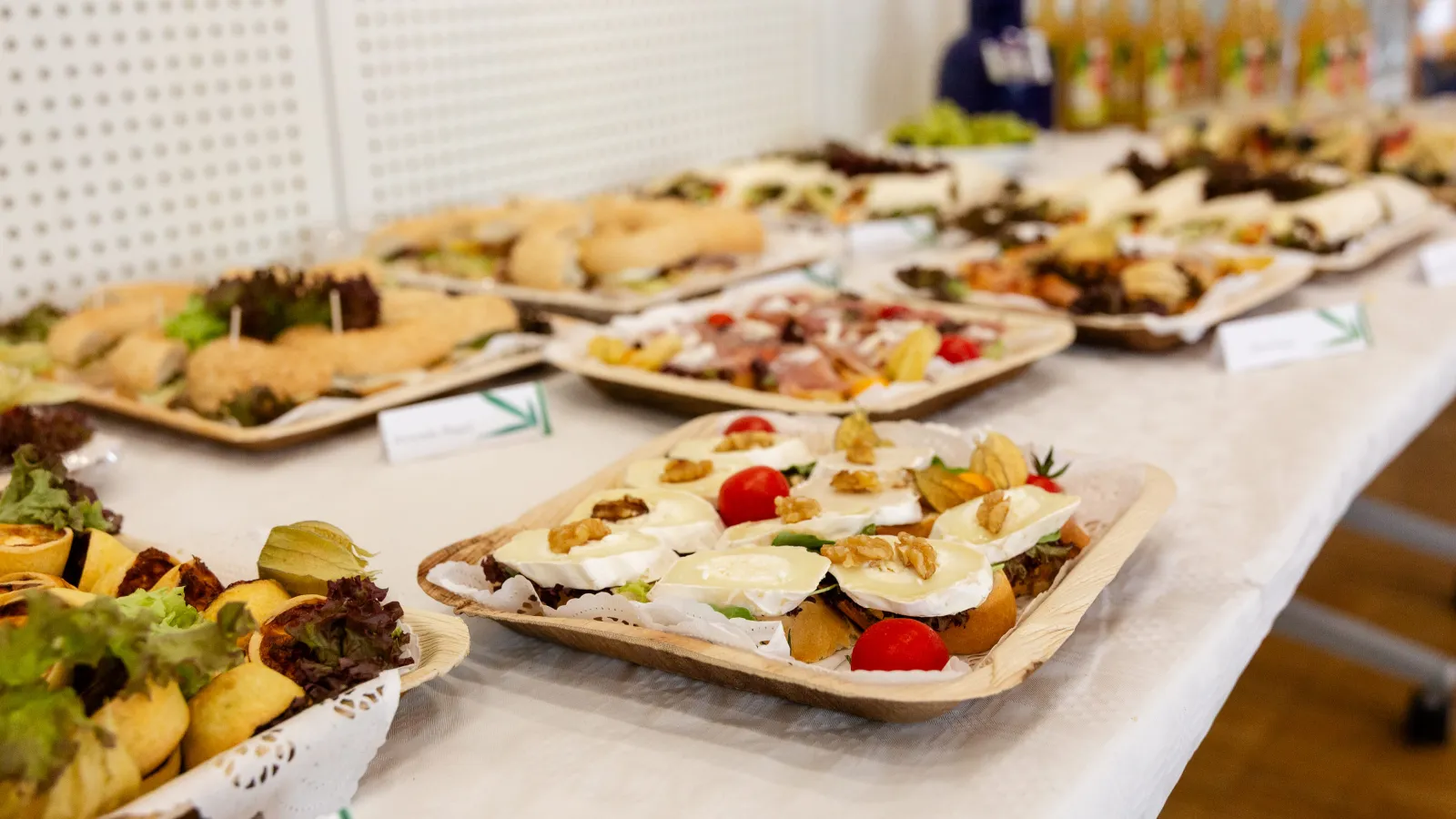 Ein Buffett von Fingerfood der ZEW Jubiläumsfeier