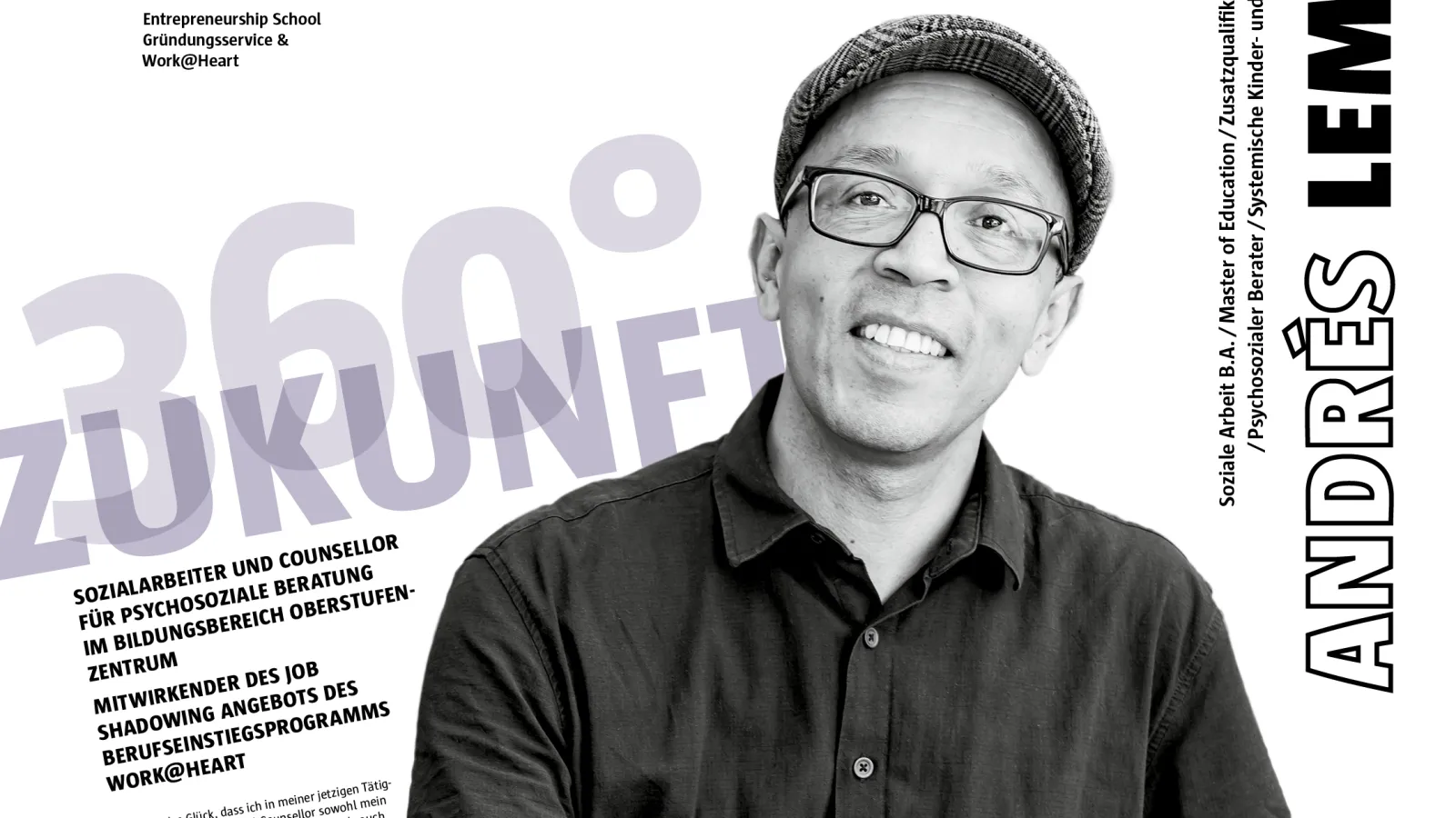 Plakatserie macht.ZUKUNFT. - Gründungsservice 360° ZUKUNFT – Andrés Lemos