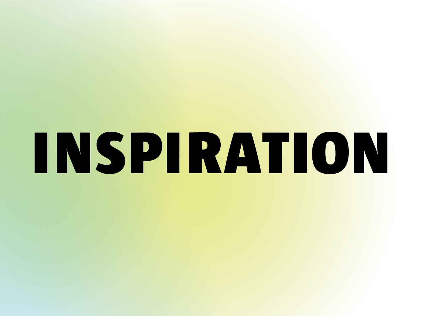 Schriftzug „INSPIRATION“ auf farbigem Hintergrund