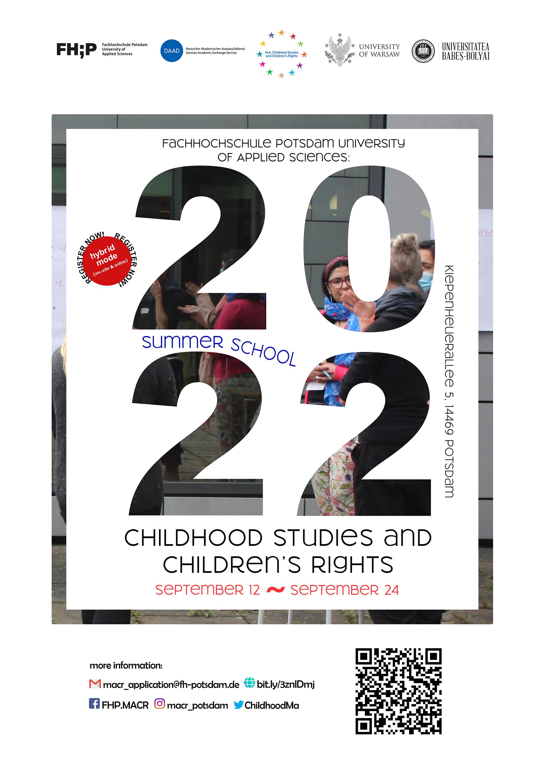 Poster zur Summer School 2022 des Studiengangs M.A. Childhood Studies and Children's Rights