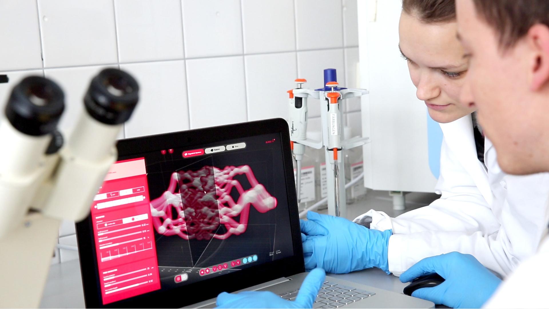 Software für einen 3D-Bioprinter der Firma Cellbricks