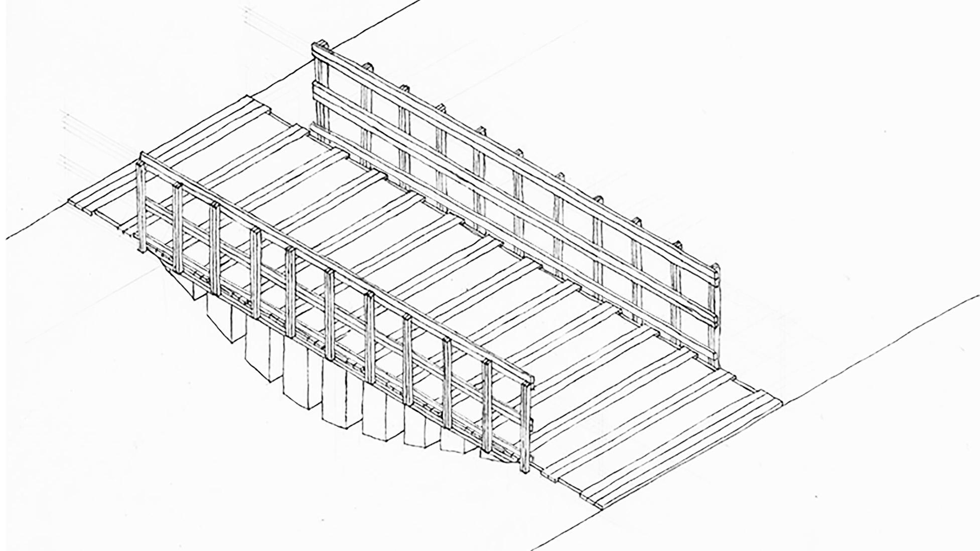 Entwurf einer Brücke mit Geländern