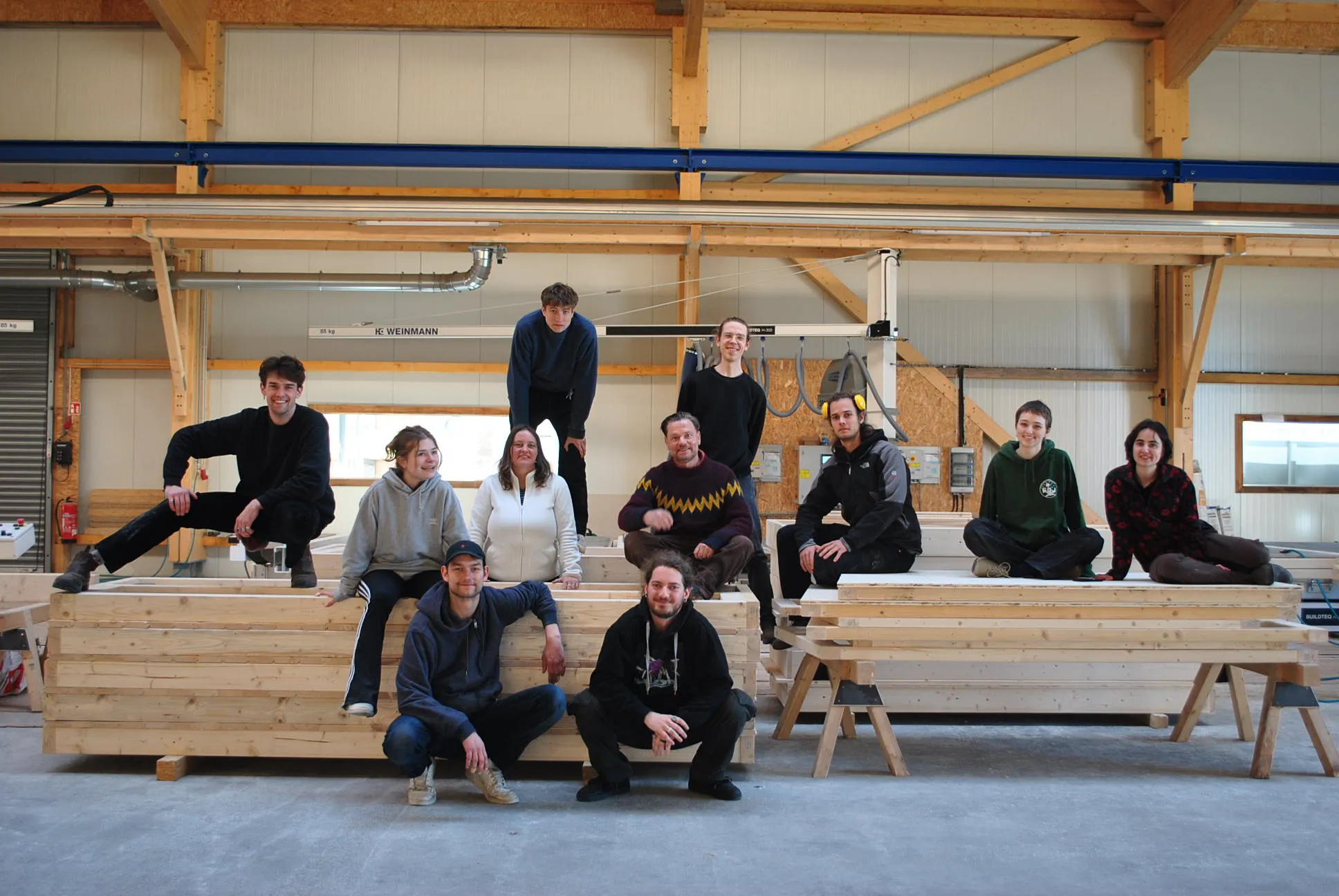 Gruppenfoto vom Laubenbau
