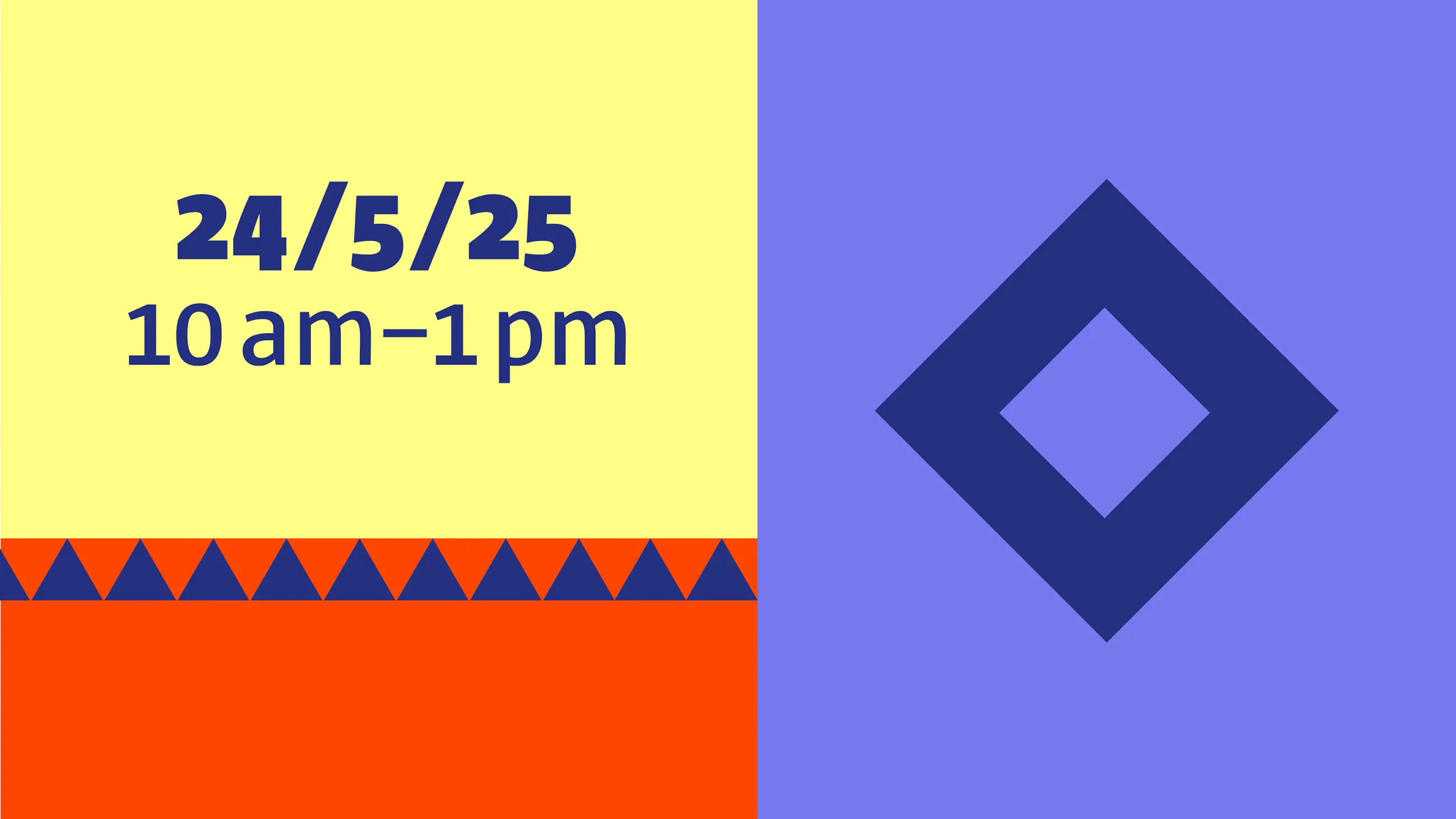 Key visual of the open day with department symbols and date 24/5/25, 10 am - 1 pm
