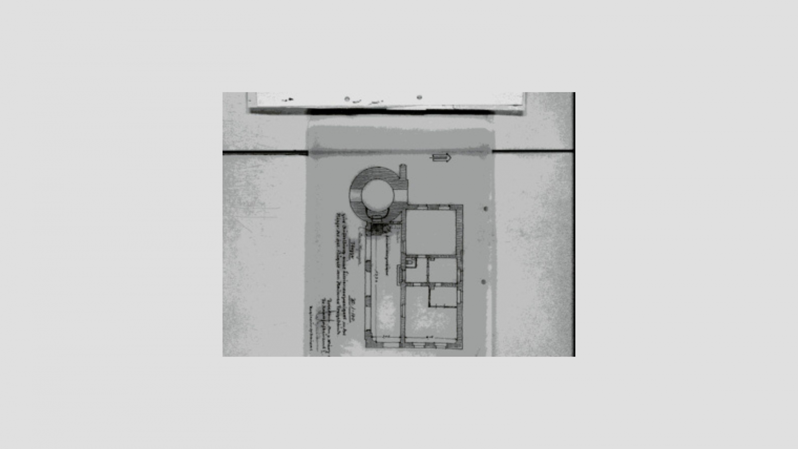 Scan (vom Mikrofilm) aus einer Akte des Hochbaubestands