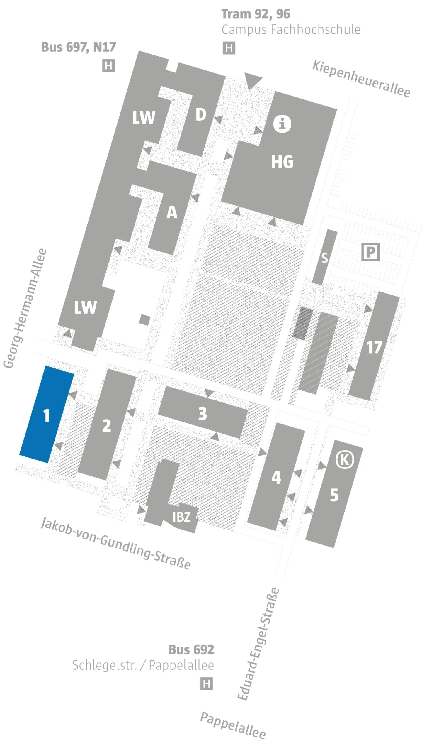 Campusplan Haus 1 