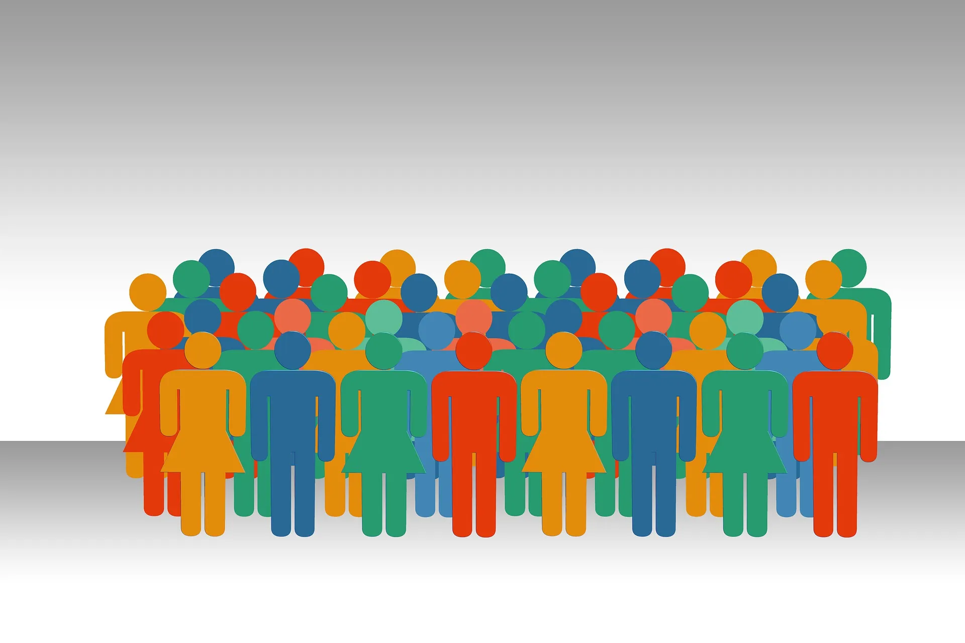 Illustration einer Gruppe von bunten Menschen