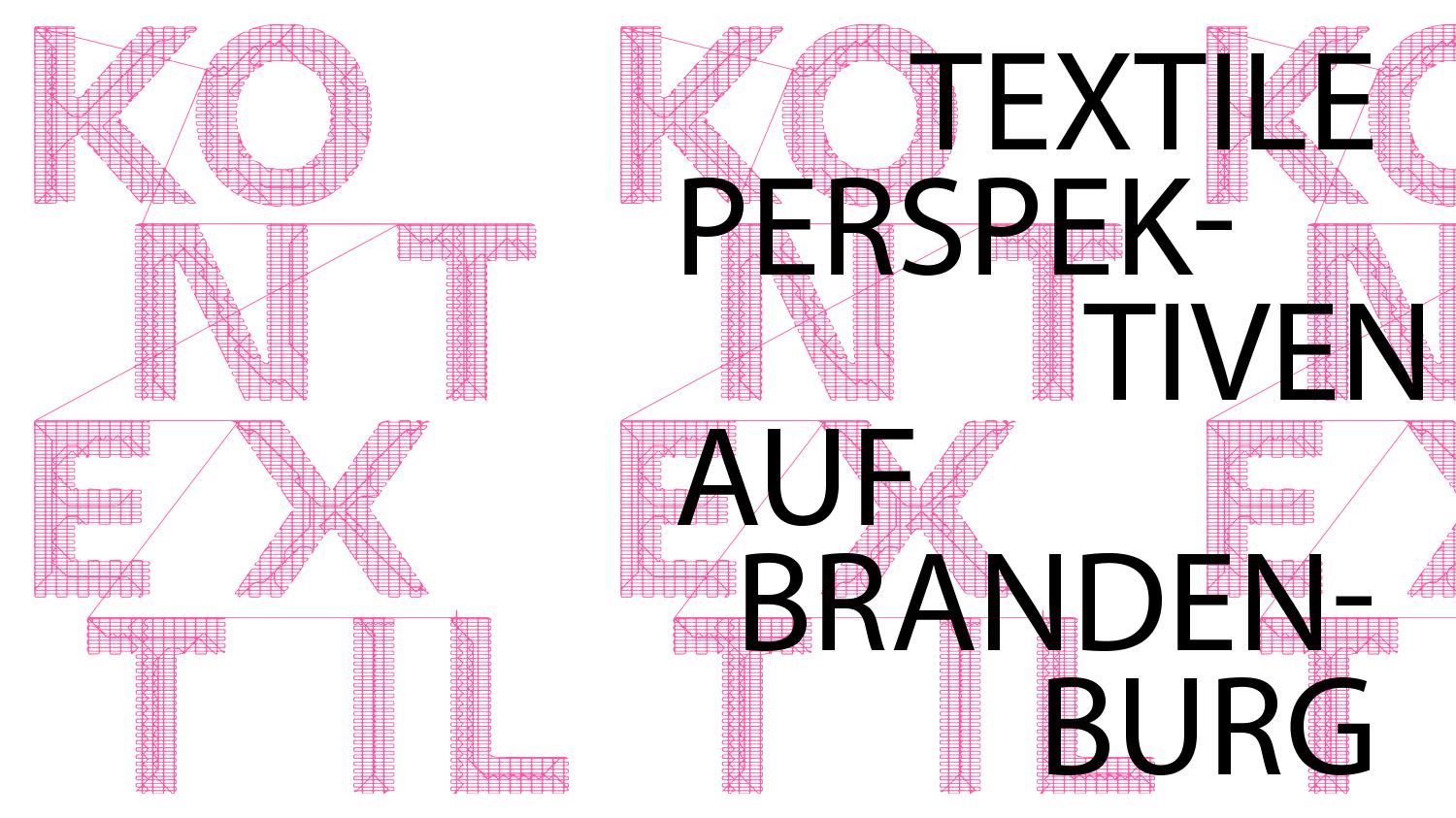 Grafik mit dem Schriftzug Kontextil, textile Perspektiven auf Brandenburg