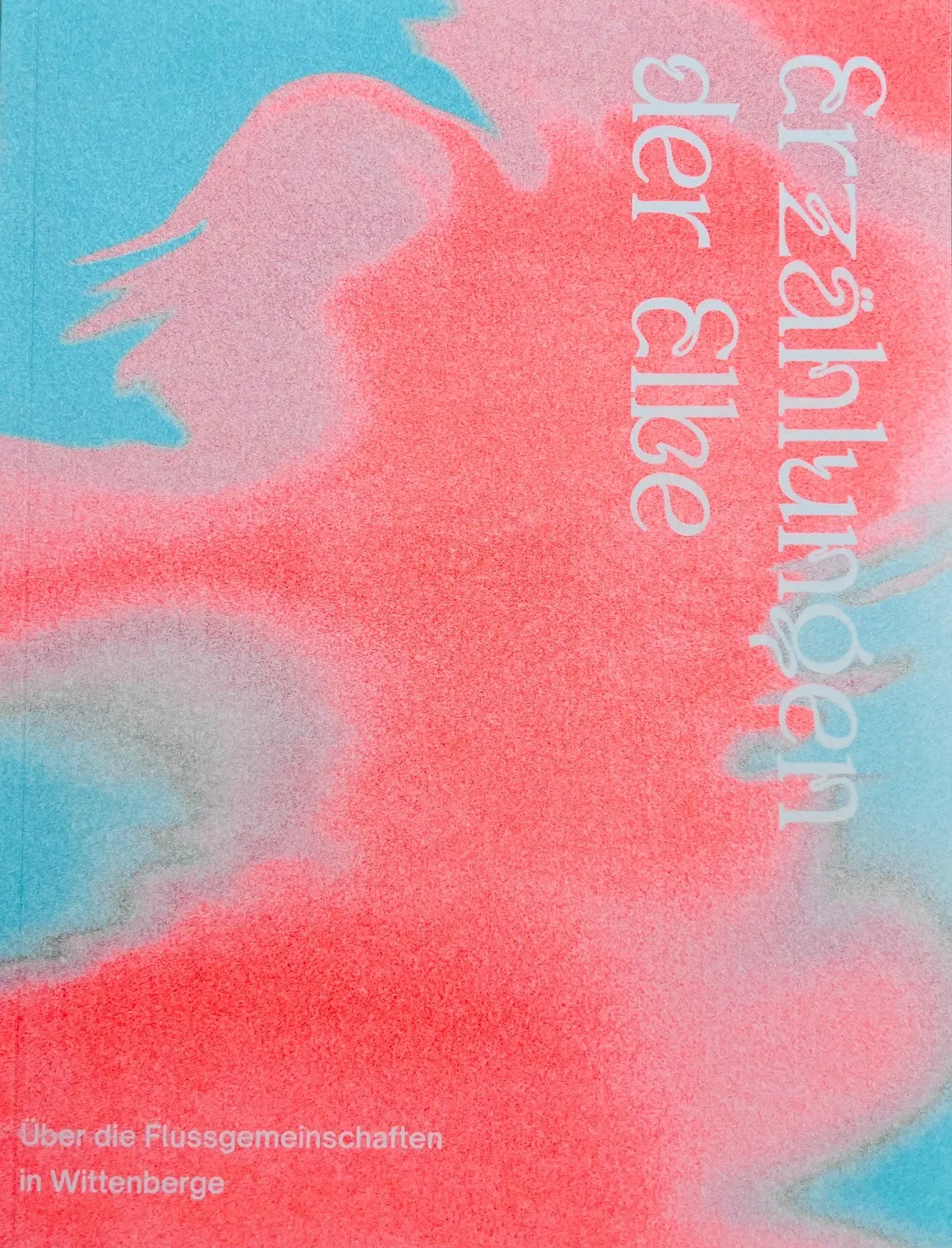 aquarellierte Muster in mintgrün und neonorange mit Titel der Broschüre