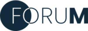 Logo: Dunkelblauer Kreis mit Schriftzug ForuM