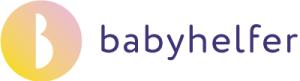 Rundes Logo mit einem stilisierten B, daneben der Schriftzug babyhelfer