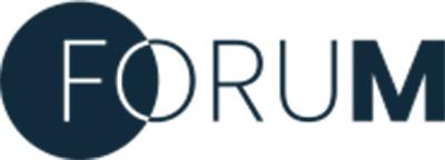 Logo: Dunkelblauer Kreis mit Schriftzug ForuM