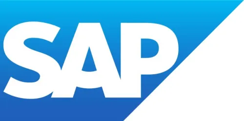 Blauer Hintergrund mit weißer Schrift SAP