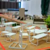 Foto von 3D gedruckten Entwürfen zum Thema Stadtmöblierung aus dem Transferprojekt "Public Domain – Möbel für Draußen"