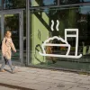 Blick auf das neue Leitsystem an der Caféteria